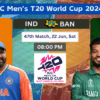 India vs Bangladesh Live Score T20 World Cup 2024