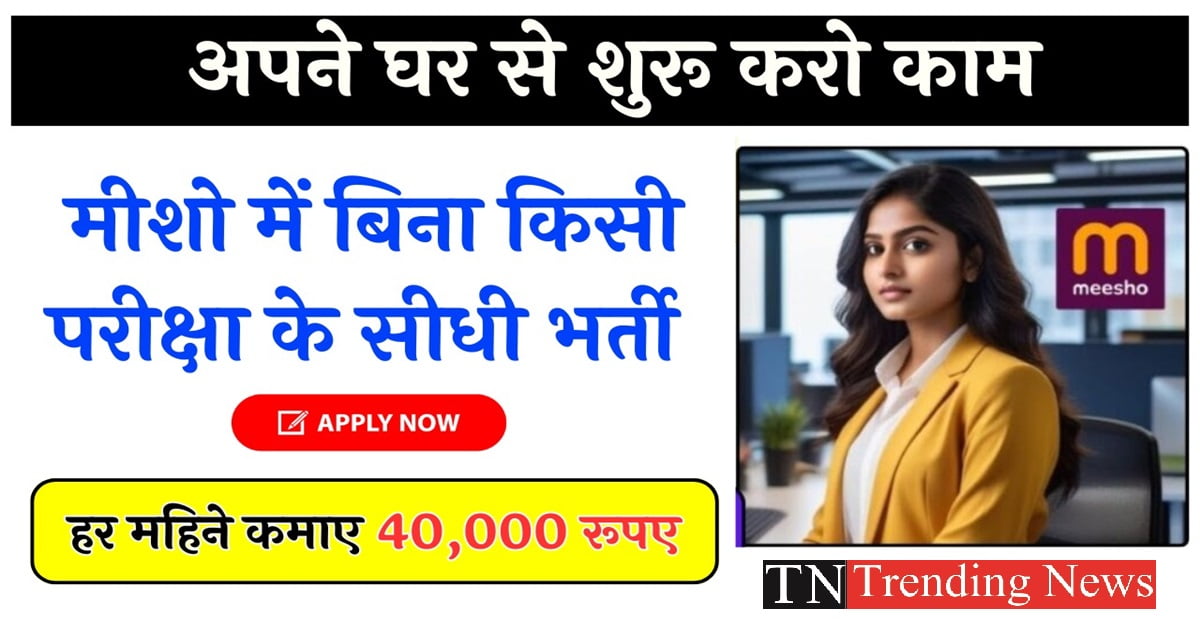 Meesho Work From Home Job: अब घर बैठे मीशो से करें काम, हर महिने कमाए 40,000 रूपए, सीधी भर्ती