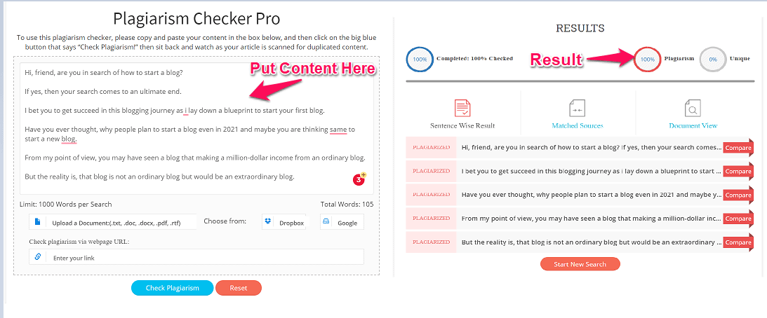 free Plagiarized Pro tool